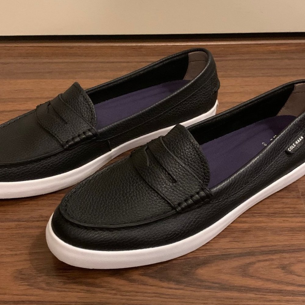 Cole Haan Women's Black Leather Penny Loafer